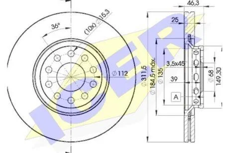 Диск гальмівний ICER 78BD40652
