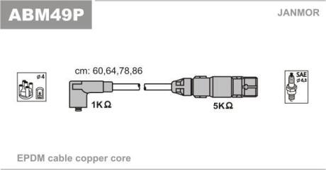 Дроти в/в (каучук Copper) Audi A3 1.6/VW Bora 2.0 99-05/Caddy III 2.0 06-15/Golf IV 2.0 98-06 JANMOR ABM49P