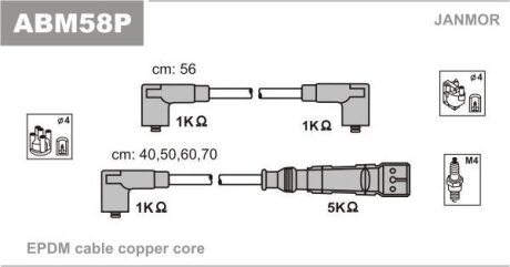 Провода в/в VW Golf 3 1.4-1.6 91- JANMOR ABM58P