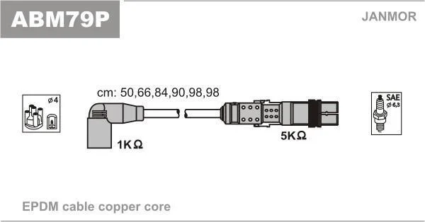 Дроти в/в VW Transporter IV Bus (70xb, 70xc, 7db, 7dw) JANMOR ABM79P (фото 1)