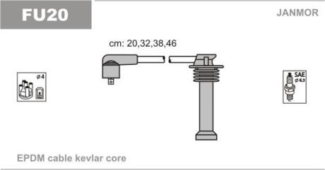 Дроти в/в Ford Focus 1,8I.2,0I.Mondeo 1,6I-2,0 (каучук) JANMOR FU20