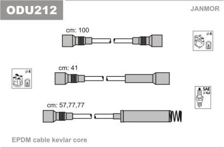 Провода в/в Opel Omega 1,8/2,0 штирева кришка JANMOR ODU212