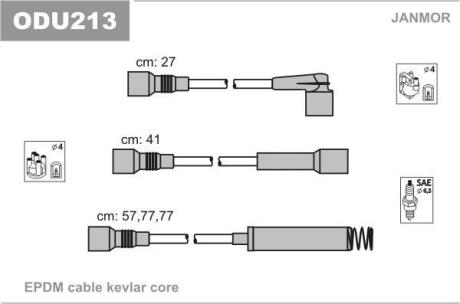 Провода в/в Opel Astra/Vectra CD-GT-GSi 1.8i/2.0 (Mot C18NZ JANMOR ODU213