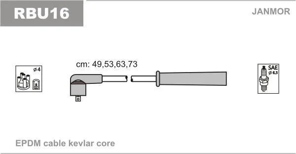 Високовольтні дроти JANMOR RBU16 (фото 1)