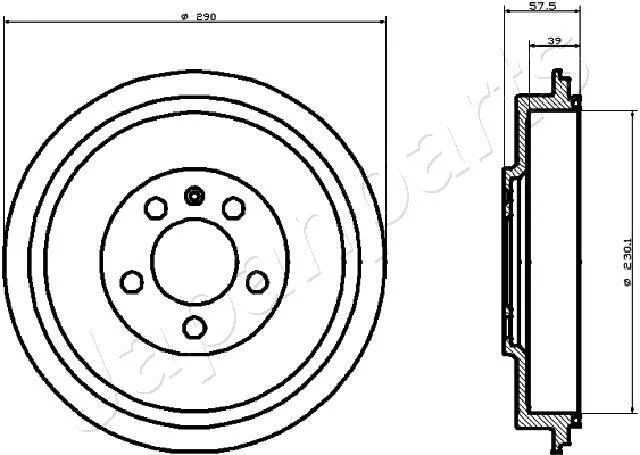 VW гальмівний барабан Polo,Skoda Octavia 1.6 / 1,9 TDI JAPANPARTS TA0906 (фото 1)