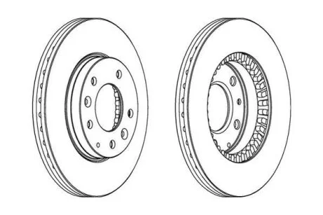 MAZDA Диск тормозной перед. (вентил.) 323, 626, Premacy, 6 JURID 562446JC