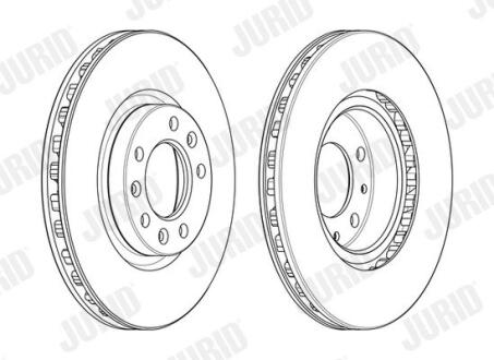 PEUGEOT Гальмівний диск передній 308 II 1.2 1.6 2013-D=283MM JURID 562991JC-1