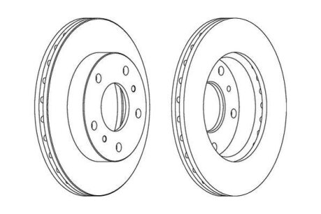 NISSAN Диск гальмівний передн. SERENA 1.6, 2.0, 2.3 91-, VANETTE CARGO 1.6, 2.0, 2.3 94- JURID 563077JC