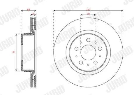 TESLA диск гальм. передній Model 3 JURID 563658JC