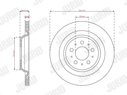 TESLA Диск гальм. задній MODEL 3 JURID 563659JC1