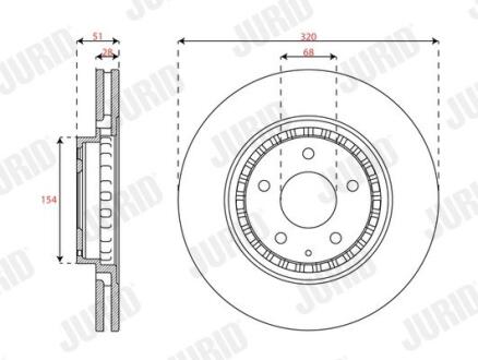 MAZDA Диск гальмівний передній CX-5 (KF) 2.2 D 17- JURID 563714JC