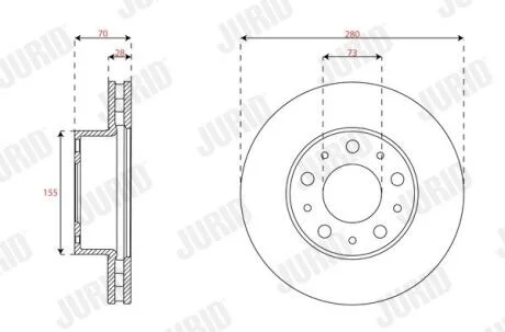 CITROEN диск гальмівний передн.Jumper,Fiat Ducato,Boxer 06- JURID 563716JC