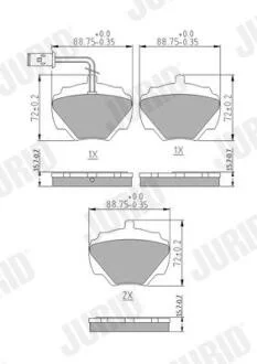LANDROVER Колодки тормозные задние Discovery,Range Rover I,II 86- JURID 571440J