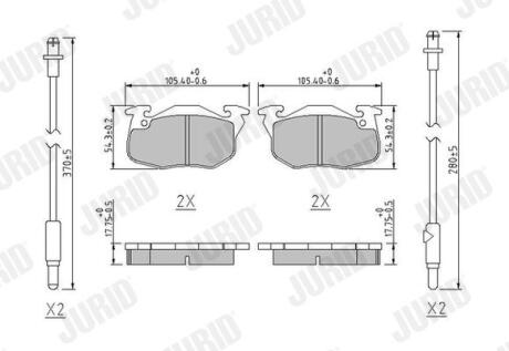 CITROEN Тормозные колодки передние ZX 91-,Peugeot,Renault Clio JURID 571525J