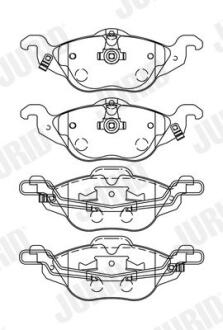 OPEL колодки гальмівні передні ASTRA 98-,ZAFIRA 99- JURID 571968J