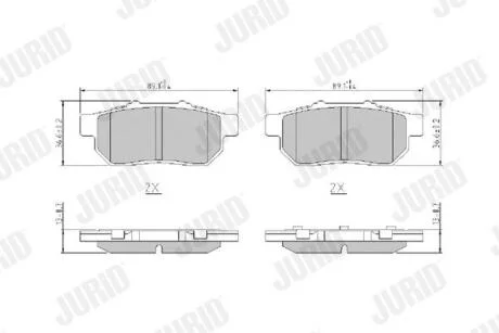 HONDA колодки гальмівні задні Civic 1,5/1,6 90- JURID 572134J