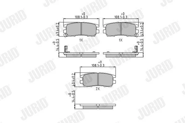 MITSUBISHI колодки гальмівні задні PAJERO 91- JURID 572200J (фото 1)