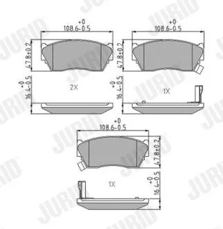 Колодки гальмівні передні SUNNY 1.4/1.6/2.0D N14 91- без датчико JURID 572210J