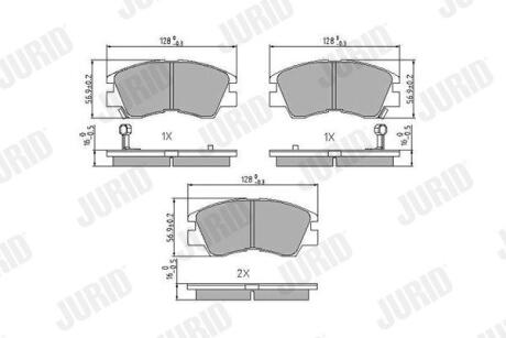 MITSUBISHI гальм. колодки передн. (з датчик.) Padjero 87- JURID 572281J