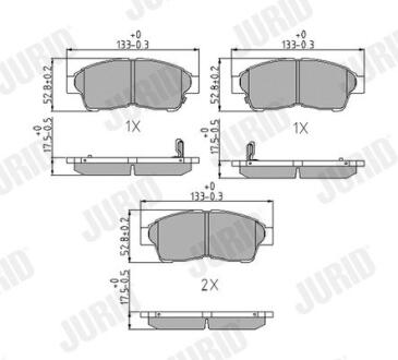 TOYOTA гальмівний колодки передні CARINA E,COROLLA,CAMRY 92 JURID 572333J