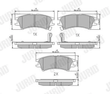 HYUNDAI гальмівні колодки Atos 98- JURID 572401J