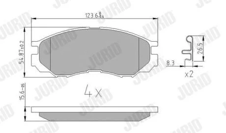 MITSUBISHI Гальмівні колодки передн. Space Gear -01 JURID 572419J