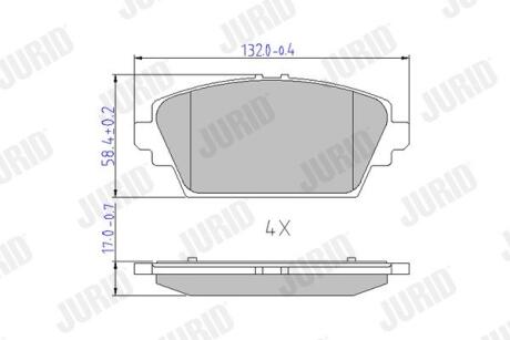 Гальмівні колодки передн. NISSAN Primera, Almera Tino 01- JURID 572428J