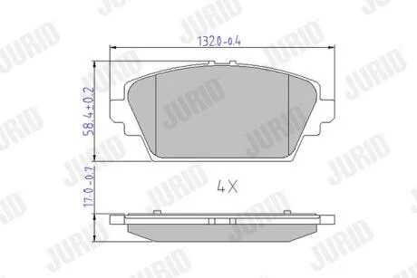 Гальмівні колодки передн. NISSAN Primera, Almera Tino 01- JURID 572428J