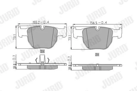 LANDROVER гальмівні колодки передн. Range Rover III 02- JURID 572507J