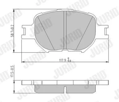TOYOTA колодки гальм. передн. CHEVROLET Epica, Evanda, Corolla 01-04 JURID 572517J