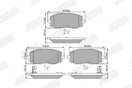 HYUNDAI гальмівні колодки передн. I10, KIA Picanto JURID 572526J