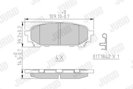Гальмівні колодки задн. Subaru Forester 02-07 JURID 572529J