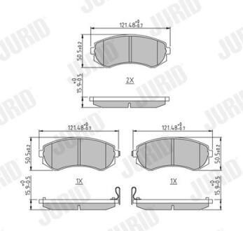 NISSAN гальмівні колодки передн.Almera -00, Patrol 2,8/3,0 97- JURID 572541J