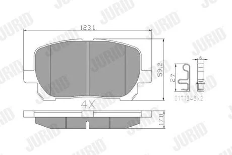 TOYOTA гальмівні колодки передн. Avensis Verso 01- JURID 572546J