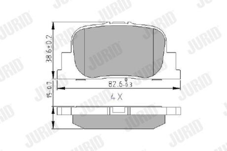 TOYOTA гальмівні колодки задн.Camry CV2 96-,Camry MCV3 01- JURID 572559J