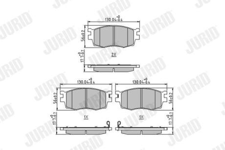 HYUNDAI гальмівні колодки передн. Kia Rio 05-, Accent 06- JURID 572593J