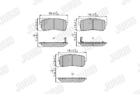 HYUNDAI гальмівні колодки задн. ix55,KIA JURID 572596J