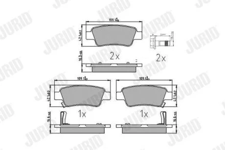 HONDA гальмівні колодки задн.CR-V III,IV 07- JURID 572606J