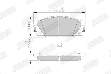 TOYOTAТормозные колодки передн.Yaris 05-,Prius 09- JURID 572631J