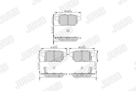Колодки гальмівні дискові JURID 572632J