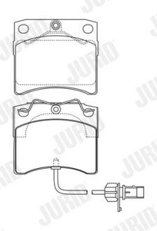 Гальмівні колодки перед. VW T4 (з датчиком) JURID 573046J