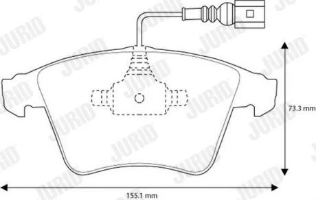 VW гальмівні колодки передні з датчик.T5 03- JURID 573160J
