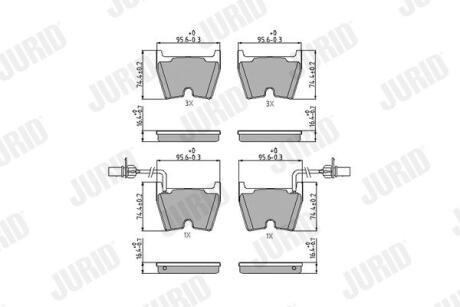 AUDI гальмівні колодки передні A6 C5 Avant 04-05, VW PHAETON 3.2 04-08, LAMBORGHINI GALLARDO SPYDER 5.0 05- JURID 573195J