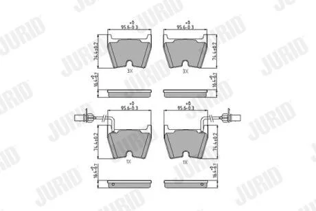 AUDI гальмівні колодки передні A6 C5 Avant 04-05, VW PHAETON 3.2 04-08, LAMBORGHINI GALLARDO SPYDER 5.0 05- JURID 573195J
