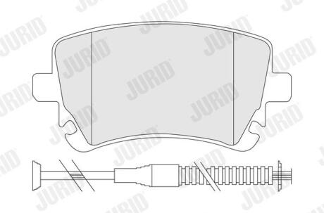 VW гальмівні колодки задн (з датчиками! Audi A4/A6/A8 04-T5 JURID 573225J