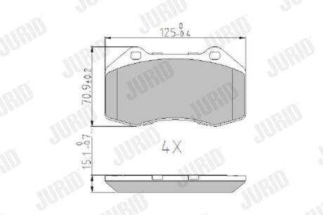 FORD Гальмівні колодки передн.Focus,Transit,Tourneo 1,8 /16V 02- JURID 573253J