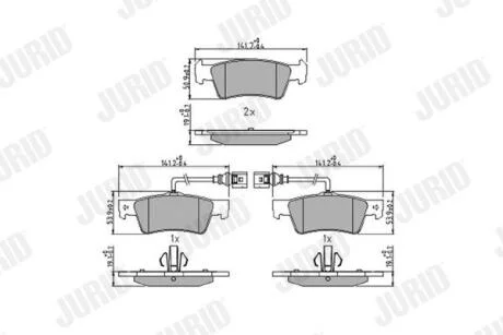 VW гальмівні колодки задн.Touareg 02- JURID 573301J