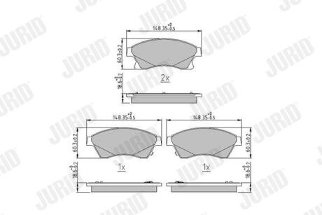 CHEVROLET гальмівні колодки передн.Aveo,Cruze,Opel Astra J 09- JURID 573332J