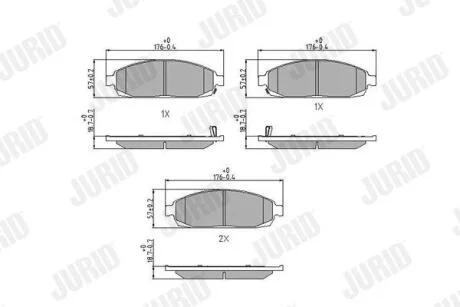 JEEP гальмівні колодки передн.Grand Cherokee 05- JURID 573340J