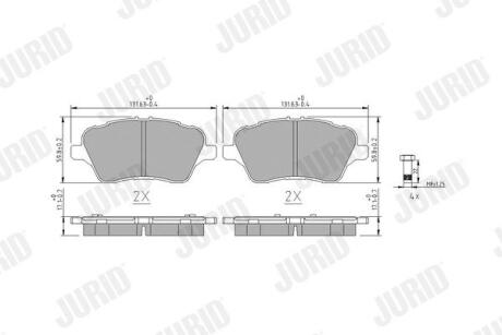 FORD гальмівні колодки передн.B-Max,Transit Courier 12- JURID 573363J